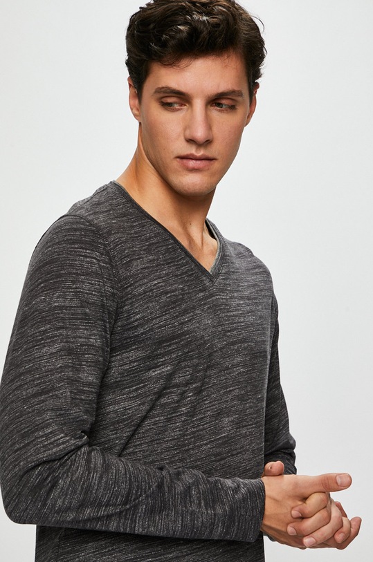 s. Oliver - Pánske tričko s dlhým rukávom sivá 20.810.31.4536