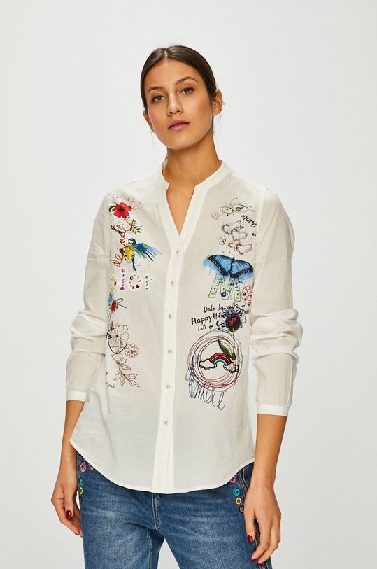 Desigual - Риза дълъг бял 19SWCW30