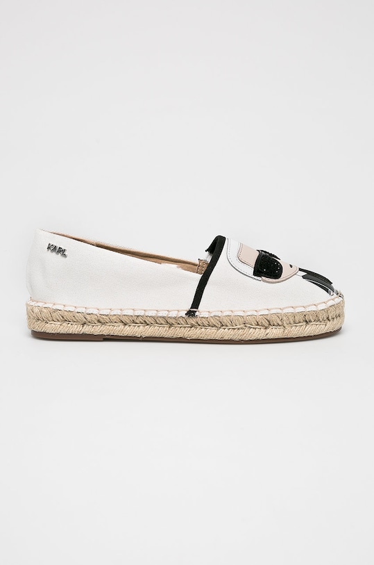 Karl Lagerfeld - Espadrile Karl Ikonic Slip On textil alb KL80111