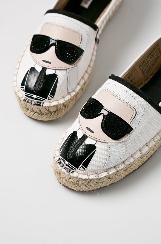 Karl Lagerfeld - Espadrile Karl Ikonic Slip On KL80111 alb SS20