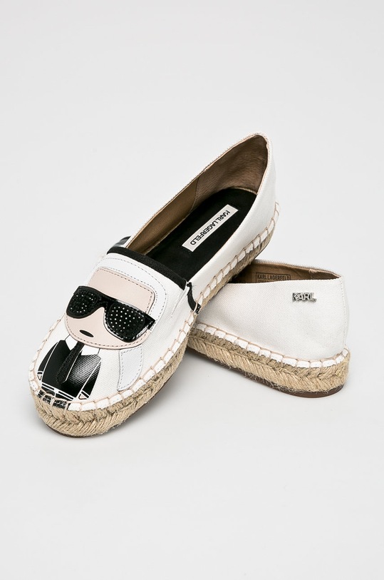 Încălțăminte Karl Lagerfeld - Espadrile Karl Ikonic Slip On KL80111 alb
