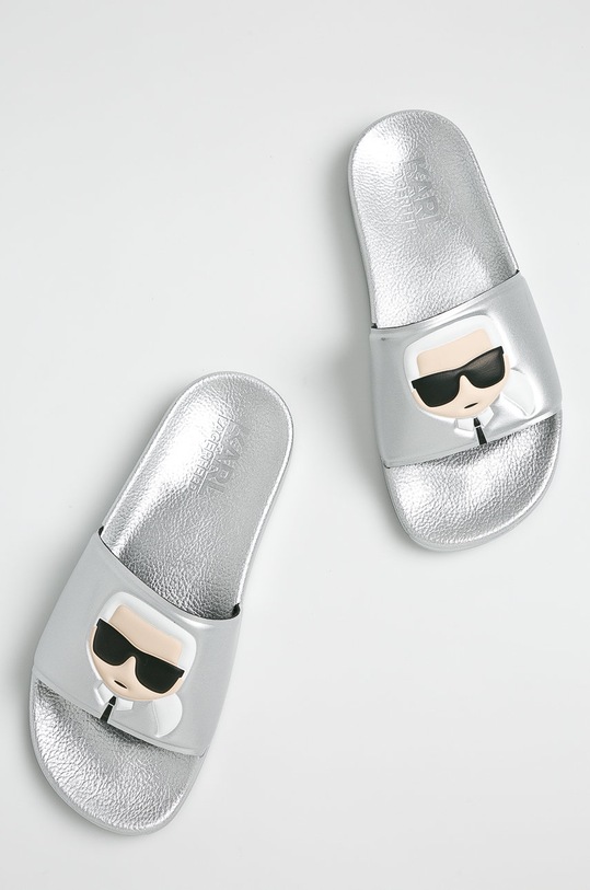 Karl Lagerfeld - Šľapky Kondo II KL80905 strieborná SS19