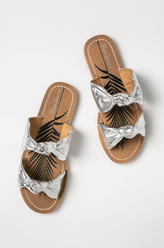Încălțăminte Pepe Jeans - Papuci Malibu Laces PLS90410 argintiu