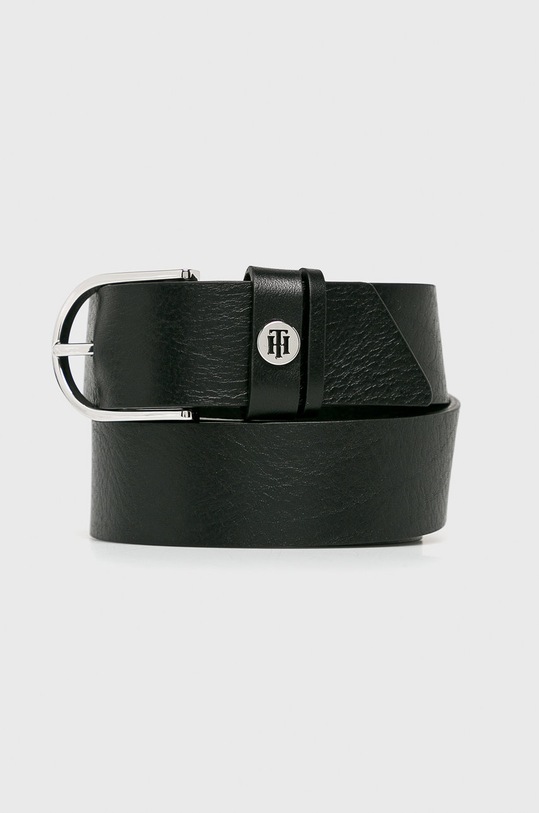 Tommy Hilfiger - Kožený opasok čierna AW0AW06165