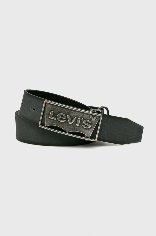 Levi's - Curea de piele negru 38017.0030.BATWING.PLAQ