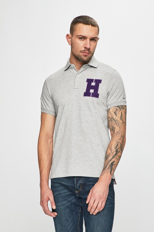 Tommy Hilfiger - Πόλο στάμπα γκρί MW0MW08833