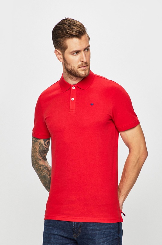 Tom Tailor Denim - Pánske polo tričko jednofarebný červená 1008650