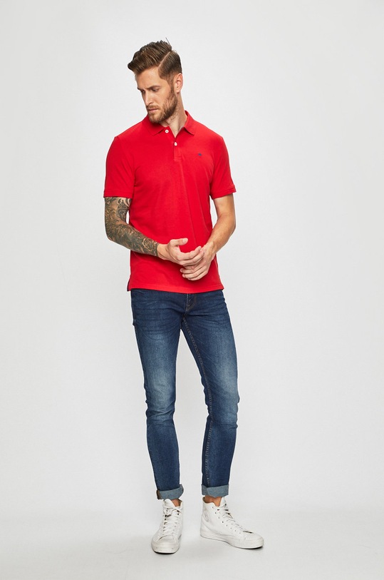 Tom Tailor Denim - Pánske polo tričko 1008650 červená AW19