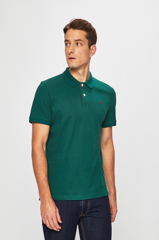 Tom Tailor Denim - Pánske polo tričko jednofarebný zelená 1008650