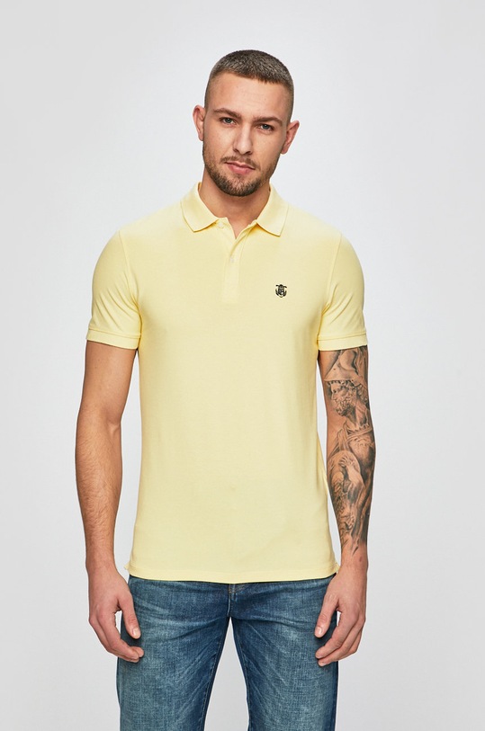Selected Homme - Polo z elastanem beżowy 16049517...