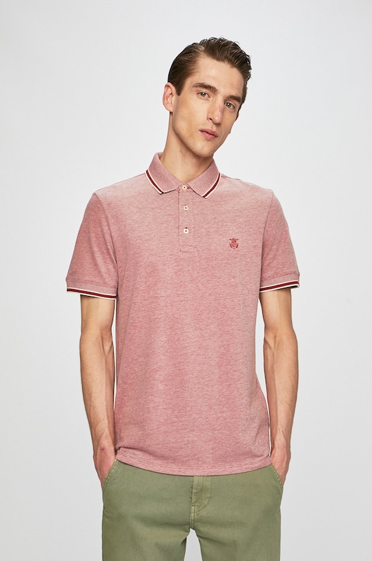 Selected Homme - Tricou Polo uni rosu 16065598