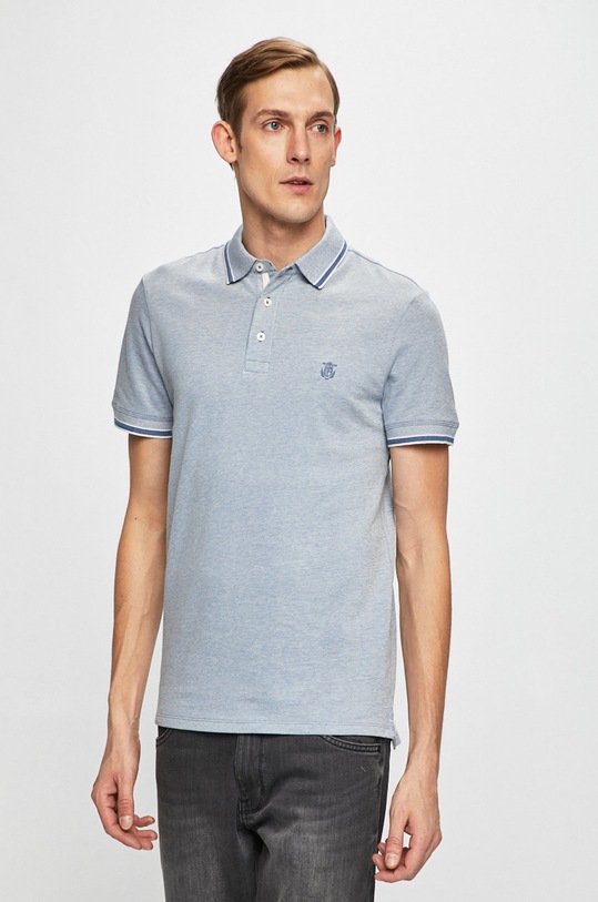 Selected Homme - Pánske polo tričko melanž modrá 16065598