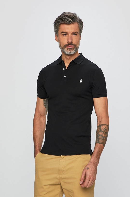 Polo Ralph Lauren - Тениска с яка еластичен черен 710541705007