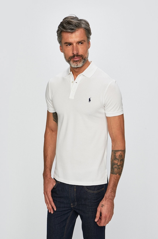 Polo Ralph Lauren tricou cu elastan alb 710541705008