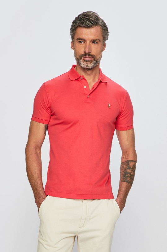 Polo Ralph Lauren - Тениска с яка памук червен 710652578089