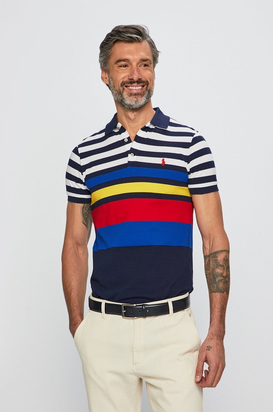 Polo Ralph Lauren - Тениска с яка райе тъмносин 710752596001