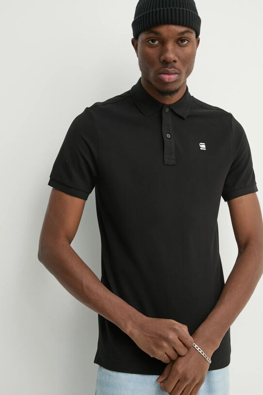 G-Star tricou polo regular negru D11595.5864.6484