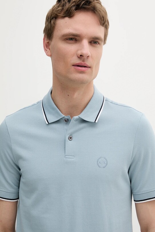 Дрехи Памучна тениска с яка Armani Exchange 8NZF75.Z8M5Z син