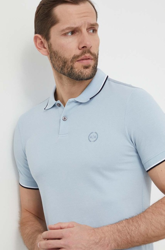 Îmbrăcăminte Armani Exchange polo de bumbac 8NZF75.Z8M5Z albastru