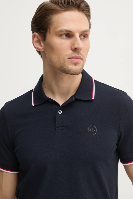 Armani Exchange polo de bumbac bleumarin 8NZF75.Z8M5Z