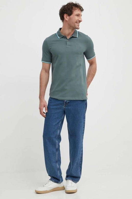 Armani Exchange polo bawełniane 8NZF75.Z8M5Z zielony SS25