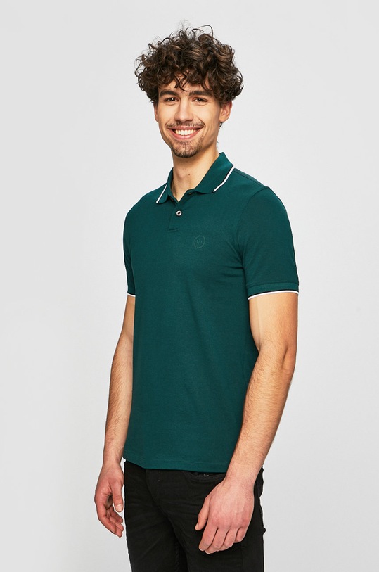 Bavlnené polo tričko Armani Exchange s elastanom zelená 8NZF75.Z8M5Z