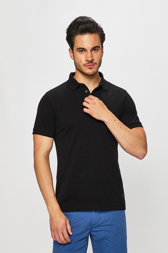 s.Oliver Black Label - Pánske polo tričko čierna 02.899.35.4499