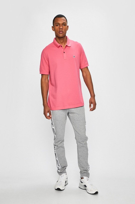 Tommy Hilfiger - Тениска с яка Lewis Hamilton MW0MW09401 розов SS19