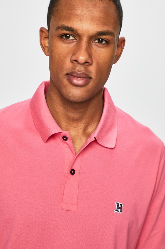 Tommy Hilfiger - Тениска с яка Lewis Hamilton розов MW0MW09401