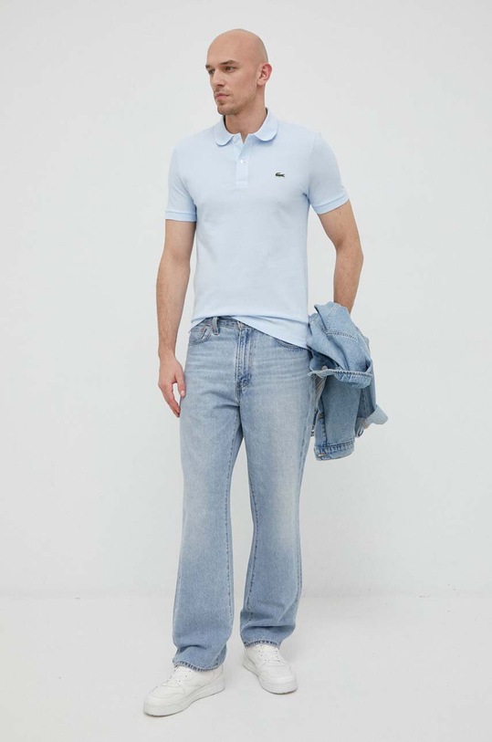 Lacoste polo de bumbac PH4012 albastru AW25