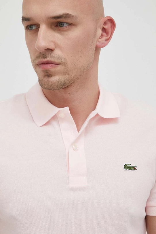 Хлопковое поло Lacoste PH4012 розовый