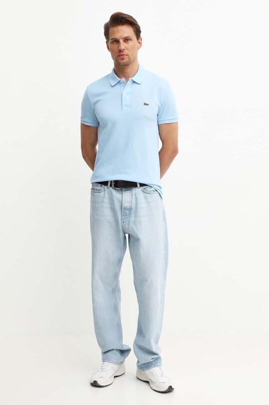 Lacoste polo bawełniane PH4012 niebieski AW24