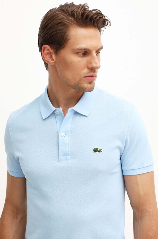 Lacoste polo bawełniane niebieski PH4012