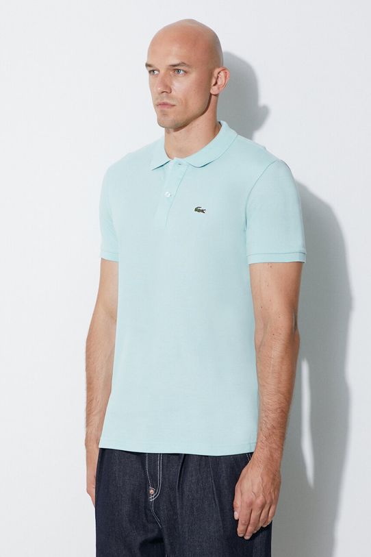 Βαμβακερό μπλουζάκι πόλο Lacoste τιρκουάζ PH4012