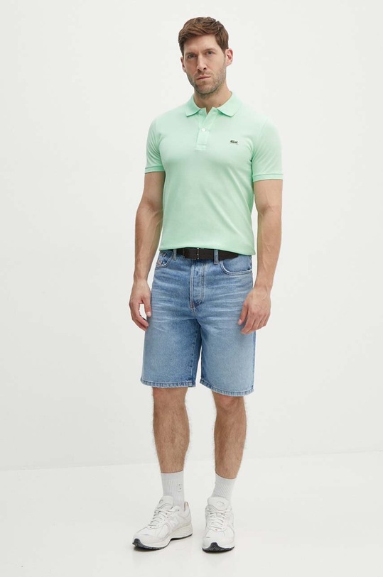 Lacoste polo bawełniane PH4012 zielony SS25