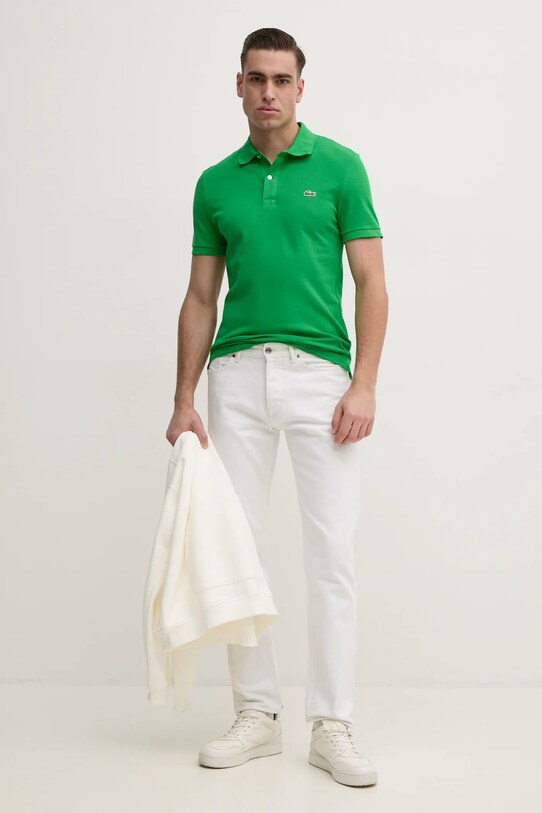 Бавовняне поло Lacoste PH4012 зелений AW24