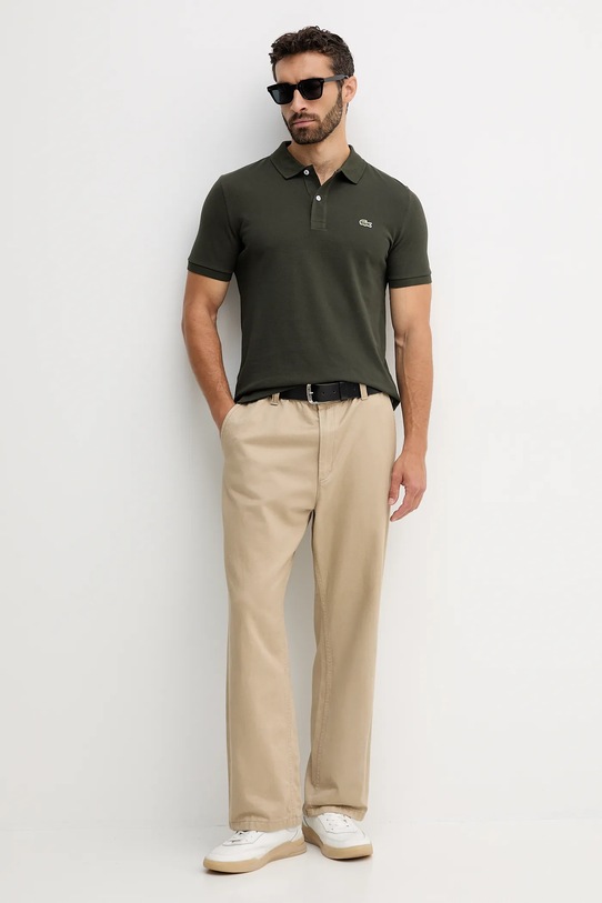 Lacoste polo bawełniane PH4012 zielony AW25
