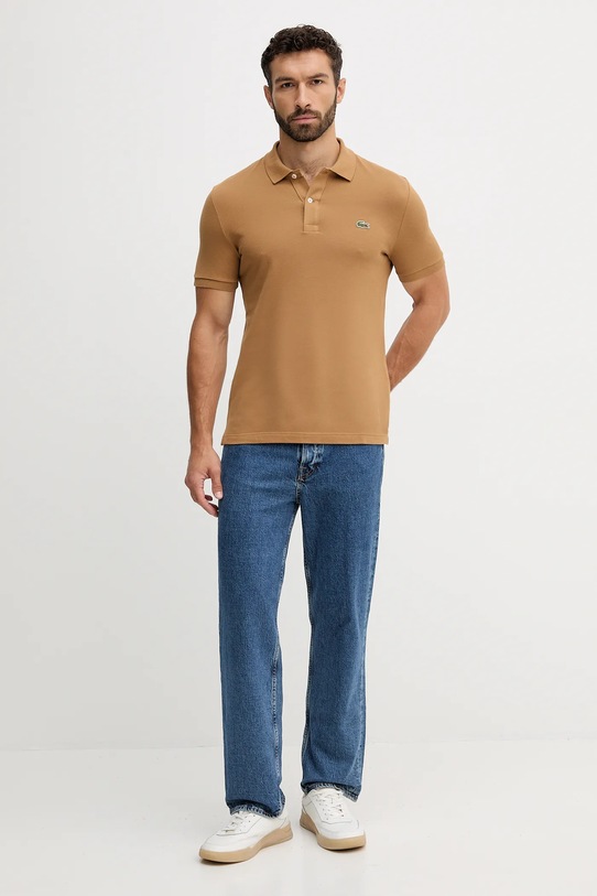 Lacoste polo bawełniane PH4012 beżowy AW25