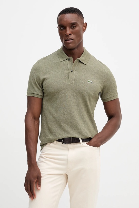 Bavlněné polo tričko Lacoste zelená PH4012