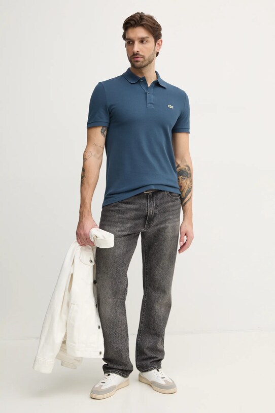 Бавовняне поло Lacoste PH4012 блакитний AW24
