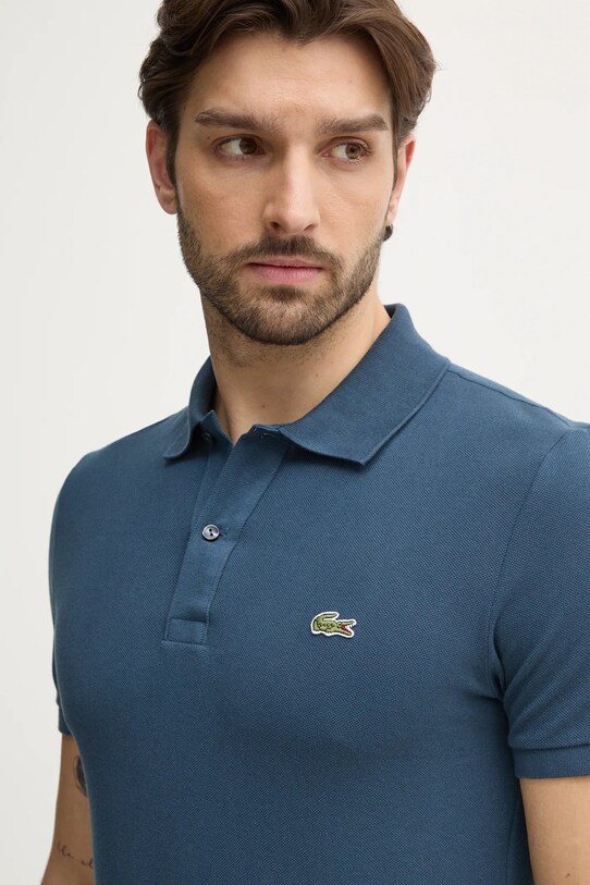 Bavlněné polo tričko Lacoste modrá PH4012