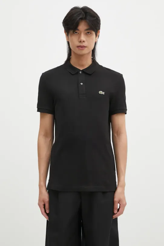 Lacoste polo de bumbac uni negru PH4012