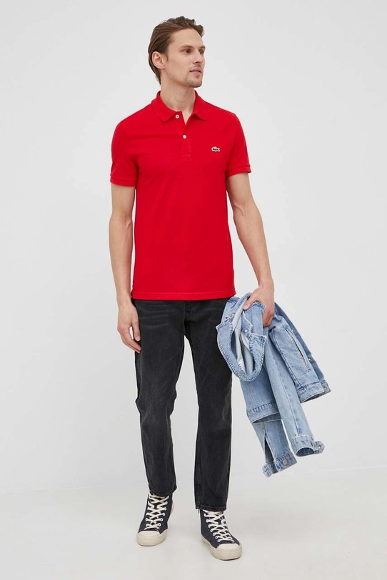 Lacoste polo bawełniane PH4012 czerwony AW24