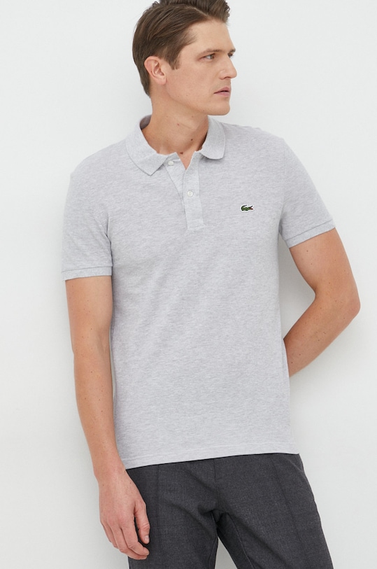Хлопковое поло Lacoste серый PH4012