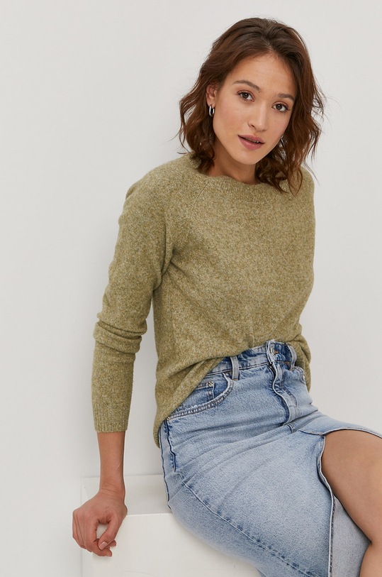 Svetr Vero Moda kulatý zelená 10201022