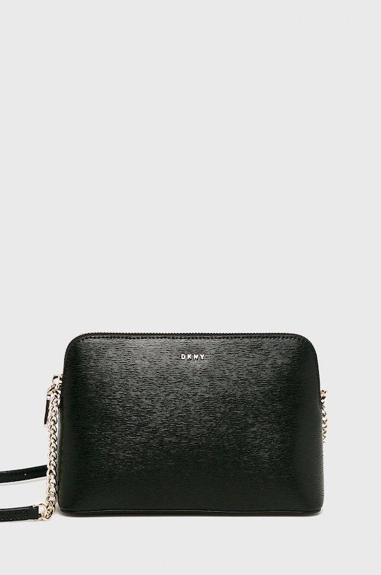Δερμάτινη τσάντα DKNY λείο δέρμα μαύρο R83E3655