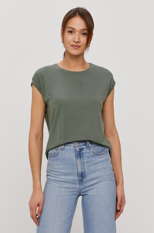 Tričko Vero Moda s elastanom tyrkysová 10187159