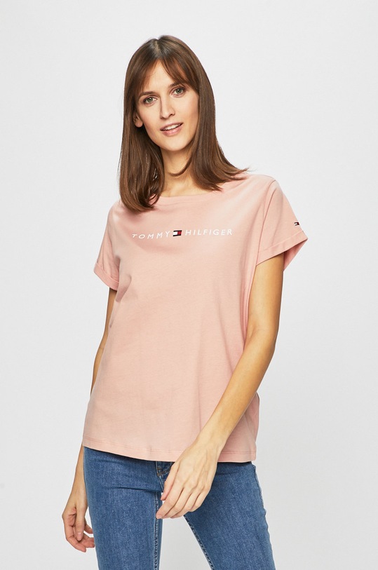 Tommy Hilfiger - Μπλουζάκι βαμβάκι ροζ UW0UW01618