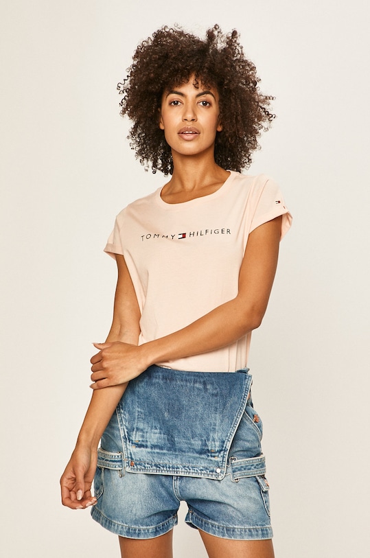 Tommy Hilfiger - Μπλουζάκι στάμπα ροζ UW0UW01618