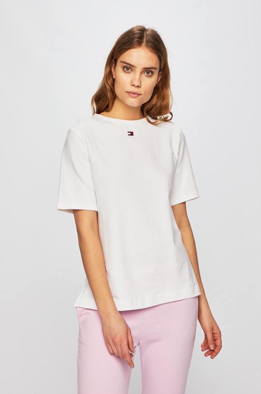 Tommy Hilfiger - Μπλουζάκι με ελαστάν λευκό UW0UW01307